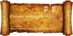 Pataki Bozsidár névjegykártya